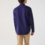 LACOSTE MEN’S REGULAR FIT LONG SLEEVE SHIRT BLUE MARINE - Image 3