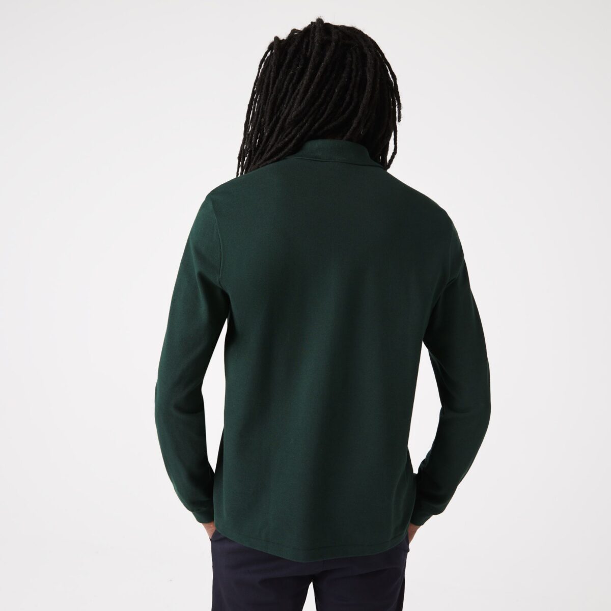 LACOSTE LONG-SLEEVES L1312 POLO GREEN - Image 2