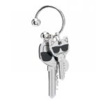 KARL LAGERFELD K/IKONIK 2.0 CHARM KEYCHAIN SILVER