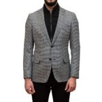 TOM FRANK MICROPATERN J. SEVEN SUIT JACKET BLACK/WHITE