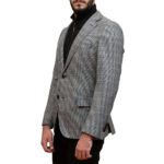 TOM FRANK MICROPATERN J. SEVEN SUIT JACKET BLACK/WHITE - Image 2