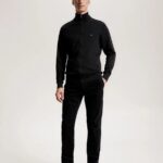 TOMMY HILFIGER MEN PIMA ORGANIC COTTON CASHMERE ZIP THRU CARDIGAN BLACK - Image 4
