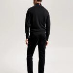 TOMMY HILFIGER MEN PIMA ORGANIC COTTON CASHMERE ZIP THRU CARDIGAN BLACK - Image 2