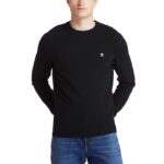TIMBERLAND MEN LS WILLIAMS RIVER COTTON YD CREW REGULAR SWEATER BLACK