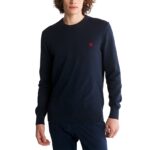 TIMBERLAND MEN LS WILLIAMS RIVER COTTON YD CREW REGULAR SWEATER DARK SAPPHIRE