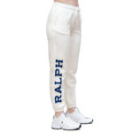 POLO RALPH LAUREN WOMAN  LOGO FLEECE ATHLETIC TROUSER WHITE - Image 4