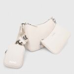 HUGO WOMAN BELL MULTI CROSS FAUX-LEATHER BAG WITH LOGO LETTERING WHITE - Image 7