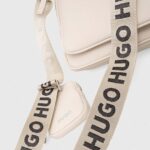 HUGO WOMAN BELL MULTI CROSS FAUX-LEATHER BAG WITH LOGO LETTERING WHITE - Image 5