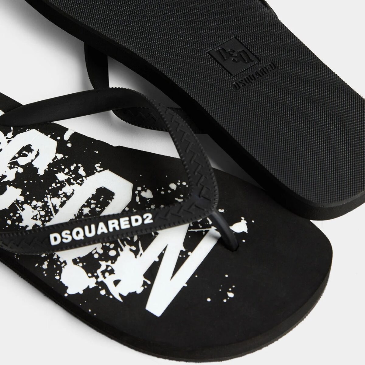 DSQUARED2 ICON SPLASH FLIP FLOPS BLACK - Image 3