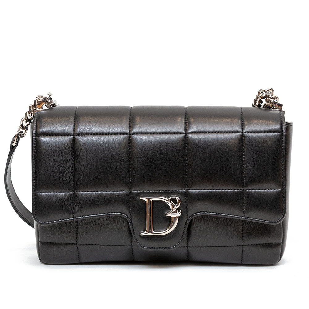 IMG_7375 DSQUARED2 D2 STATEMENT SOFT SHOULDER BAG BLACK - Image 1