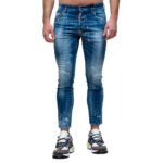 DSQUARED2 MEN MEDIUM KINKY WASH SUPER TWINKY JEANS BLUE