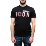 DSQUARED2 MEN ICON SCRIBBLE COOL FIT T-SHIRT BLACK