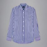 PAUL&SHARK MEN SOFT TOUCH COTTON SHIRT WHITE BLUE STRIPE - Image 5