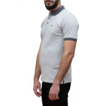EMPORIO ARMANI MEN MERCERISED PIQUÉ POLO SHIRT WITH MICRO EAGLE EMBROIDERY WHITE GRAY - Image 2