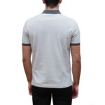 EMPORIO ARMANI MEN MERCERISED PIQUÉ POLO SHIRT WITH MICRO EAGLE EMBROIDERY WHITE GRAY - Image 3
