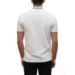 EMPORIO ARMANI MEN MERCERISED PIQUÉ POLO SHIRT WITH ZIP BOMBER JACKET COLLAR AND MICRO EAGLE EMBROIDERY WHITE - Image 3