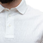 EMPORIO ARMANI MEN  JERSEY POLO SHIRT WITH ALL-OVER JACQUARD LETTERING WHITE - Image 2