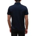 EMPORIO ARMANI MEN  JERSEY POLO SHIRT WITH ALL-OVER JACQUARD LETTERING NAVY BLUE - Image 4