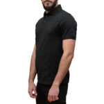 EMPORIO ARMANI MEN  JERSEY POLO SHIRT WITH ALL-OVER JACQUARD LETTERING BLACK - Image 3