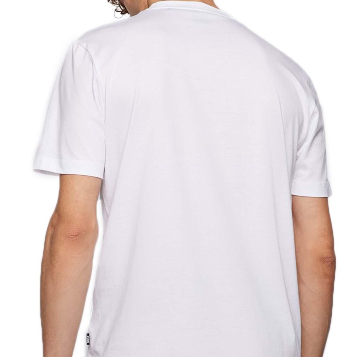 BOSS MEN COTTON THOMPSON 01 JERSEY SHORT SLEEVE T-SHIRT WHITE - Image 2