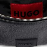 HUGO MEN ETHON 2.0 BELT BAG WITH BRANDED ADJUSTABLE STRAP AND FULL LINING BLACK - Image 2