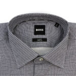 BOSS MEN H-HANK KENT-C1-214 SLIM-FIT STRECH SHIRT  COTTON POPLIN DARK BLUE - Image 2