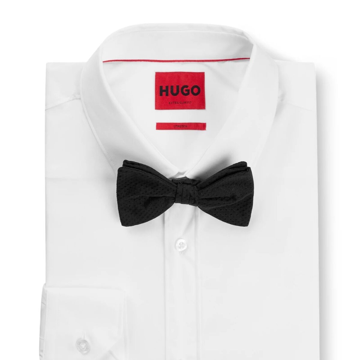 HUGO MEN  DOT-PATTERNED BOW TIE IN SILK JACQUARD BLACK - Image 3