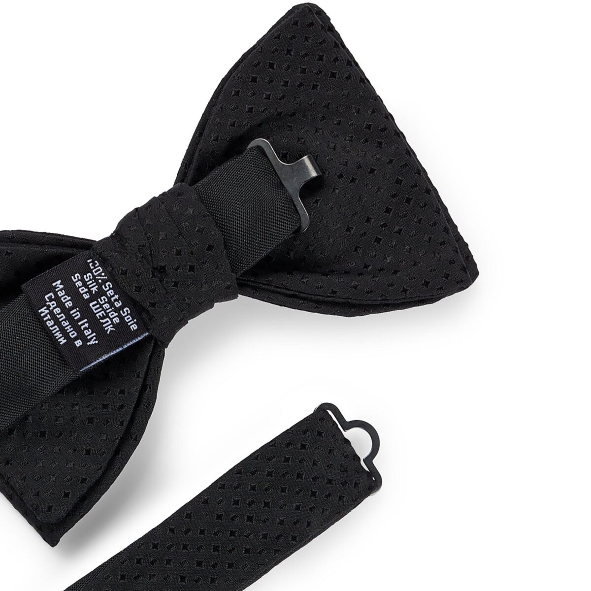 HUGO MEN  DOT-PATTERNED BOW TIE IN SILK JACQUARD BLACK - Image 2