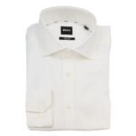 BOSS MEN H-JOE SPREAD-C1-222 REGURAL-FIT STRECH SHIRT COTTON POPLIN WHITE