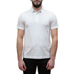 EMPORIO ARMANI MEN ASV LYOCELL-BLEND JERSEY POLO SHIRT WHITE
