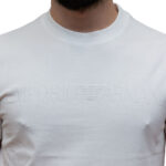 EMPORIO ARMANI MEN JERSEY T-SHIRT WITH JACQUARD LOGO WHITE - Image 2