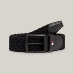 TOMMY HILFIGER MAN DENTON 3.5 BRAIDED BELT BLACK