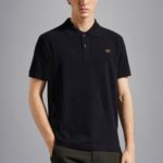 PAUL&SHARK MEN  COTTON PIQUÉ POLO WITH ICONIC BADGE BLACK