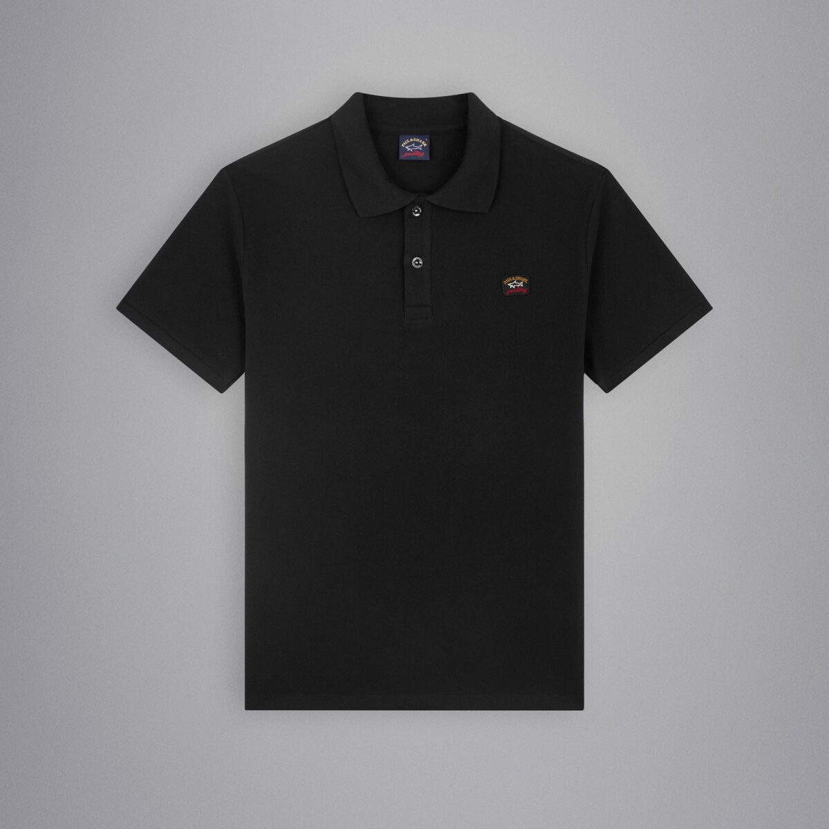 PAUL&SHARK MEN  COTTON PIQUÉ POLO WITH ICONIC BADGE BLACK - Image 5