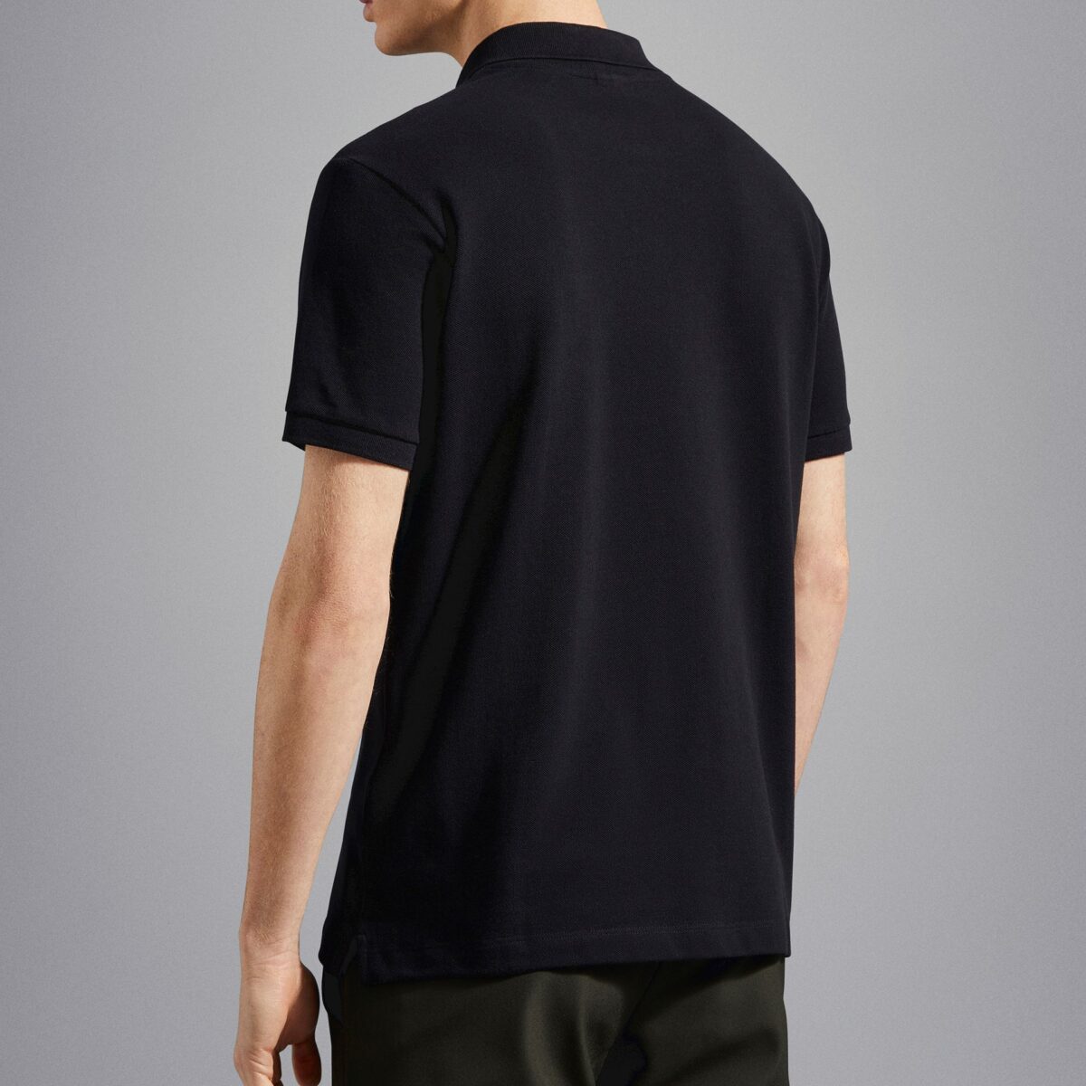PAUL&SHARK MEN  COTTON PIQUÉ POLO WITH ICONIC BADGE BLACK - Image 4
