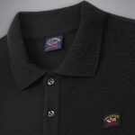 PAUL&SHARK MEN  COTTON PIQUÉ POLO WITH ICONIC BADGE BLACK - Image 2