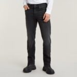 G-STAR 3301 MEN MOSA STRAIGHT JEANS WORN IN BLACK MOON