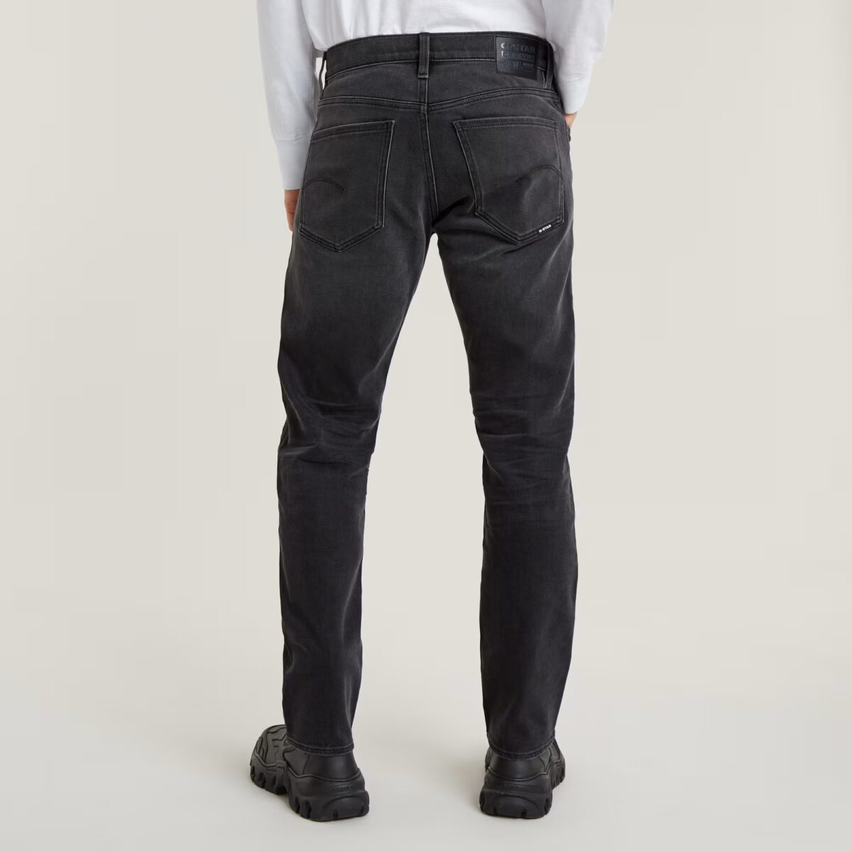 G-STAR 3301 MEN MOSA STRAIGHT JEANS WORN IN BLACK MOON - Image 3