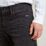 G-STAR 3301 MEN MOSA STRAIGHT JEANS WORN IN BLACK MOON - Image 2