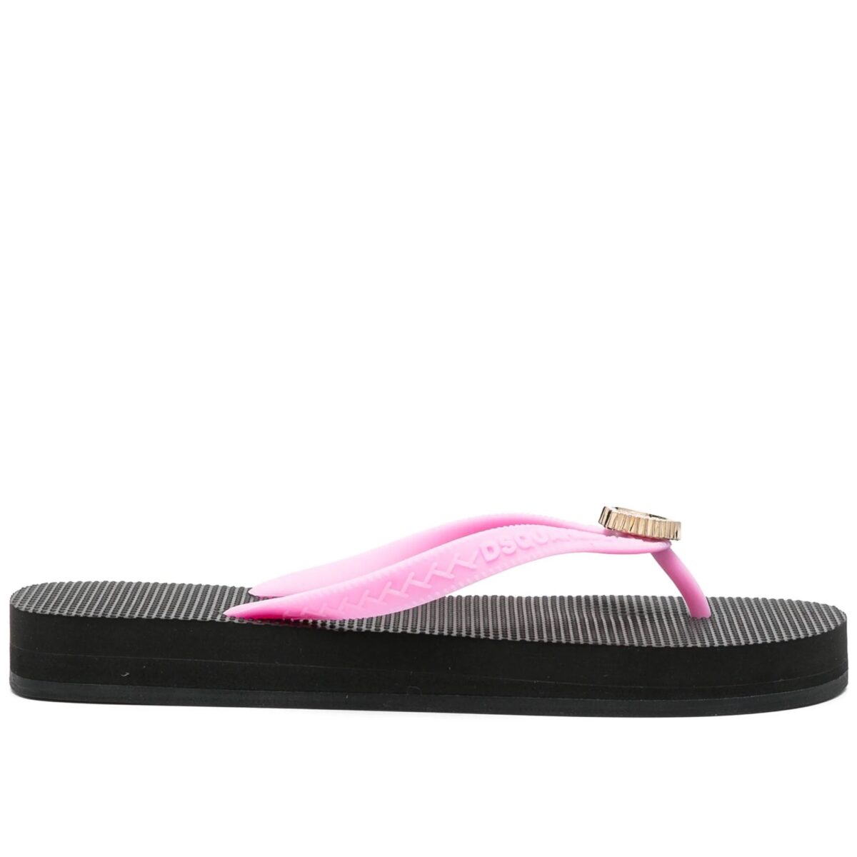 DSQUARED2 WOMAN HEART FLIP FLOPS BLACK PINK - Image 3