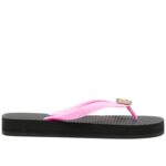 DSQUARED2 WOMAN HEART FLIP FLOPS BLACK PINK - Image 3