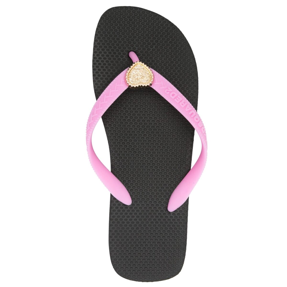 DSQUARED2 WOMAN HEART FLIP FLOPS BLACK PINK - Image 2