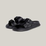 TOMMY HILFIGER ΜΕΝ LEATHER BUCKLE SANDALS BLACK