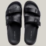 TOMMY HILFIGER ΜΕΝ LEATHER BUCKLE SANDALS BLACK - Image 4