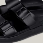 TOMMY HILFIGER ΜΕΝ LEATHER BUCKLE SANDALS BLACK - Image 2