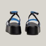 TOMMY HILFIGER WOMAN LEATHER STRAP PLATFORM SANDALS BLACK - Image 4