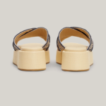 TOMMY HILFIGER WOMAN TH MONOGRAM RAFIA WEDGE FLATFORM SANDALS NEUTRAL - Image 3