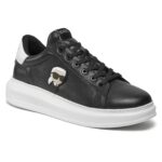 KARL LAGERFELD MENS KARL IKONIC 3D LACE KAPRI SNEAKERS BLACK LTHR