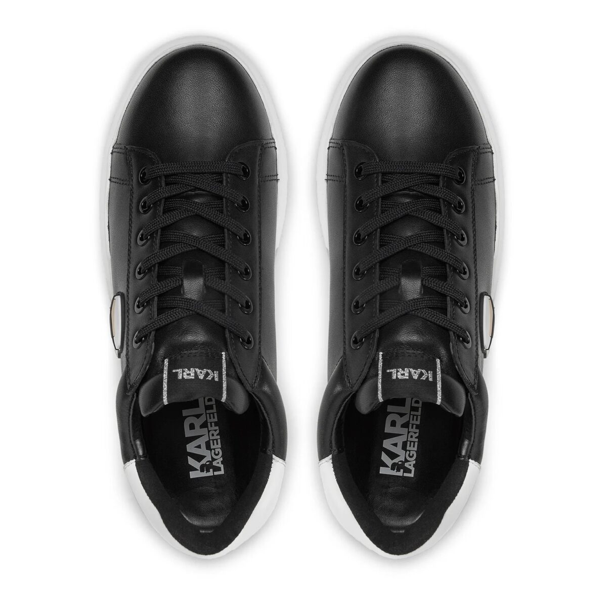 KARL LAGERFELD MENS KARL IKONIC 3D LACE KAPRI SNEAKERS BLACK LTHR - Image 4