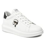 KARL LAGERFELD MENS KARL IKONIC 3D LACE KAPRI SNEAKERS WHITE LTHR